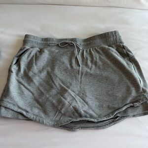 Gray Casual Drawstring Skort